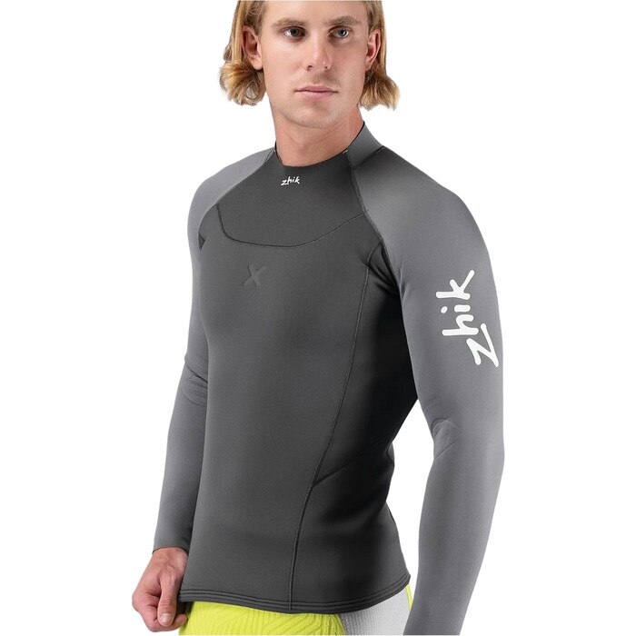 2024 Zhik Mnner Superwarm X Neoprene Wetsuit Top DTP-1180-GRY - Grey